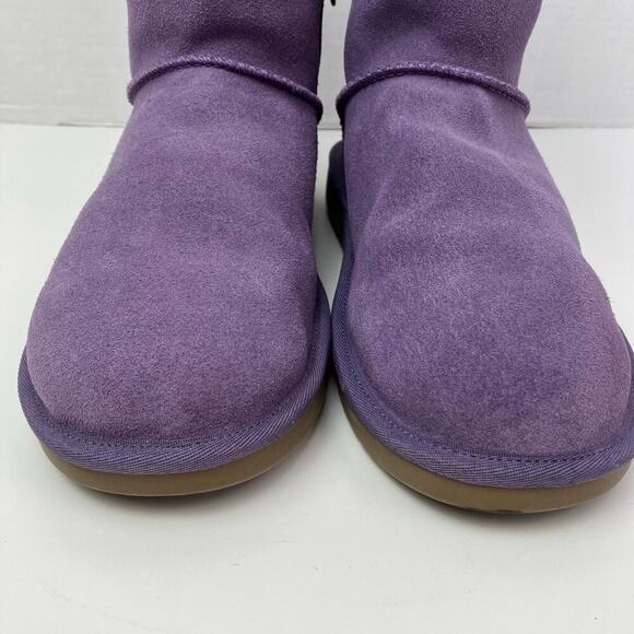 Koolaburra by UGG Sz 5 Andrah Suede Short Boots Elderberry Purple Lavender Bow - Picture 4 of 16
